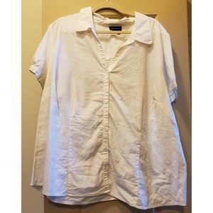 PLUS SIZE 26/28W Lane Bryant White Button Up Shirt